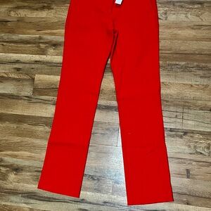 7th Avenue New York & Company Bright Red Flare Slim Leg Pants